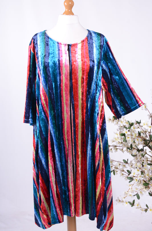 AKH GERMANY Lagenlook Oversized Colourful Velvet Jacket/Dress - B53