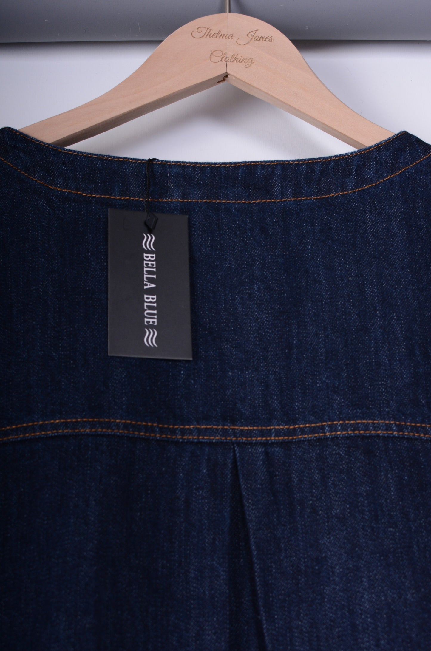 Bella Blue Dark Denim Lagenlook Casual Jacket Pockets L/XL - B250
