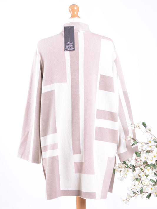 Marla Wynne Beige Open Front Cardigan - B331