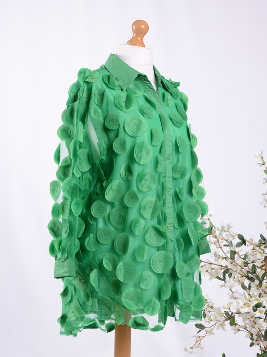 BUBBLEE Green Disc Blouse - B334