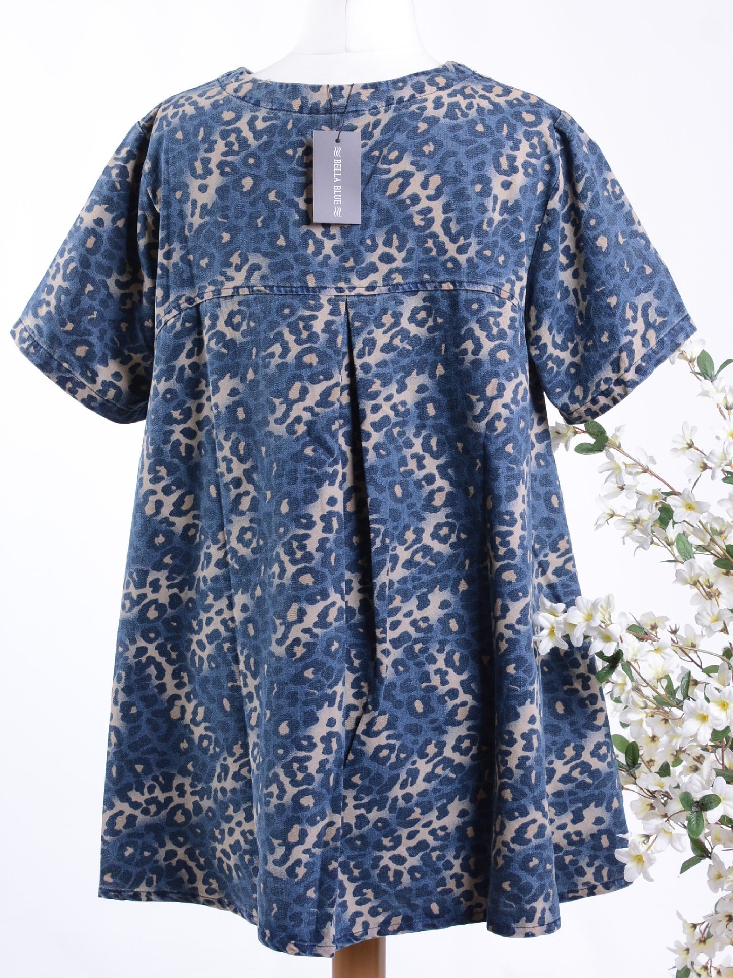 Bella Blue Lagenlook Denim Cotton Tunic L/XL - B282