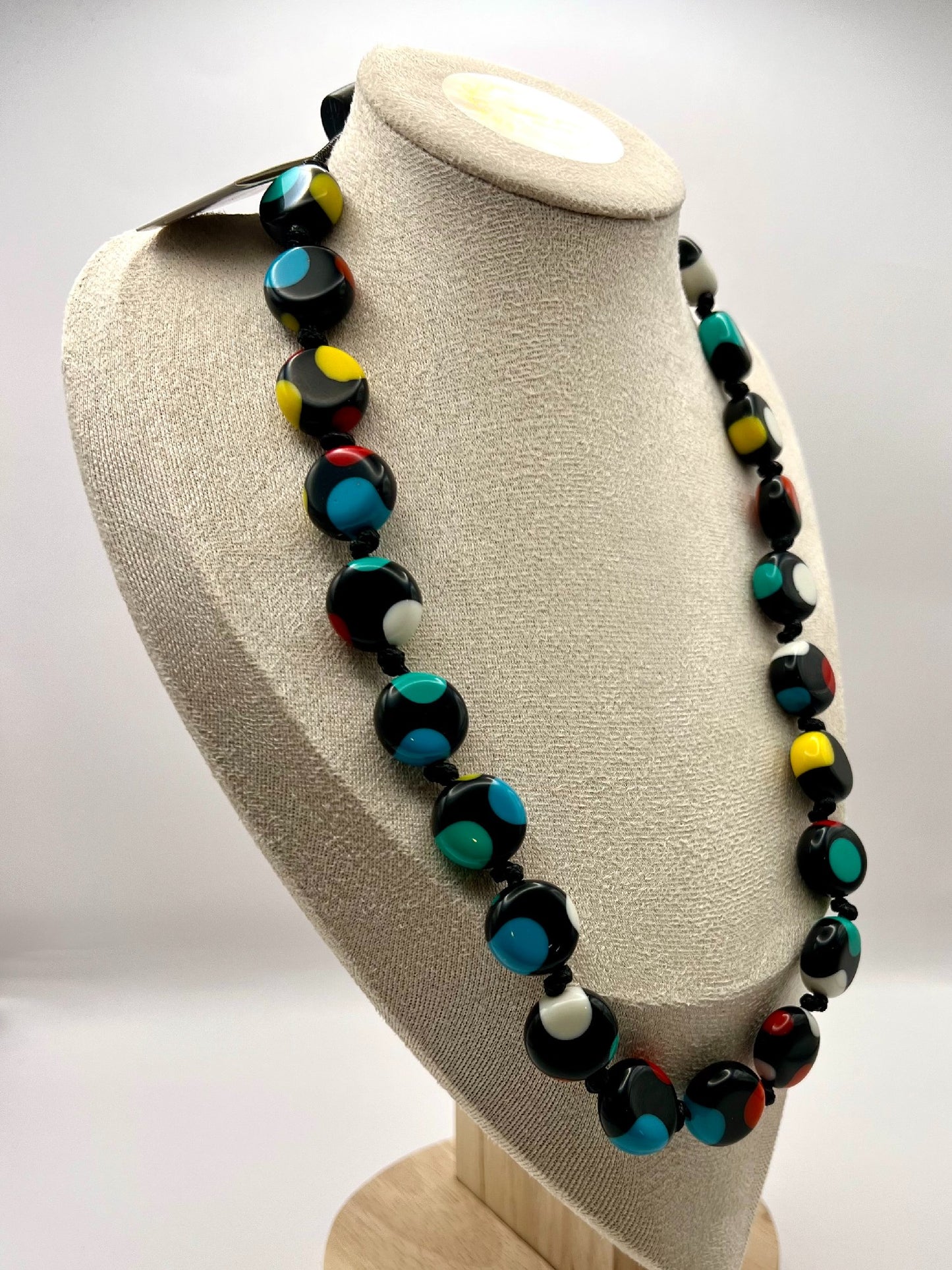 Sobral Yoi Dots Resin Beaded Necklace & Bracelet Set Lagenlook Multicolour - SB5