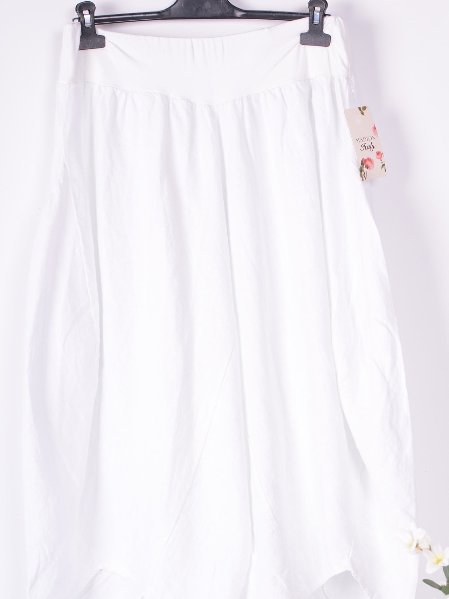 Lagenlook Linen Balloon/Tulip Trousers Harem Pants White Size 16/18 - 9470 - 1