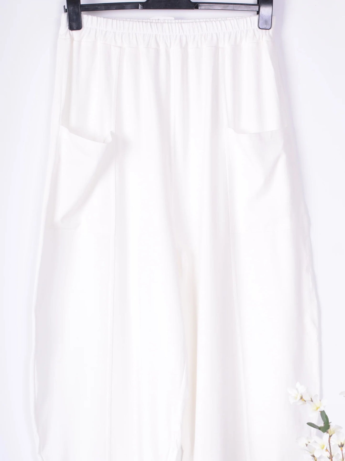 Women's Lagenlook Harem Balloon Pants Cream Wide Leg Pants Size 16/18 - B133