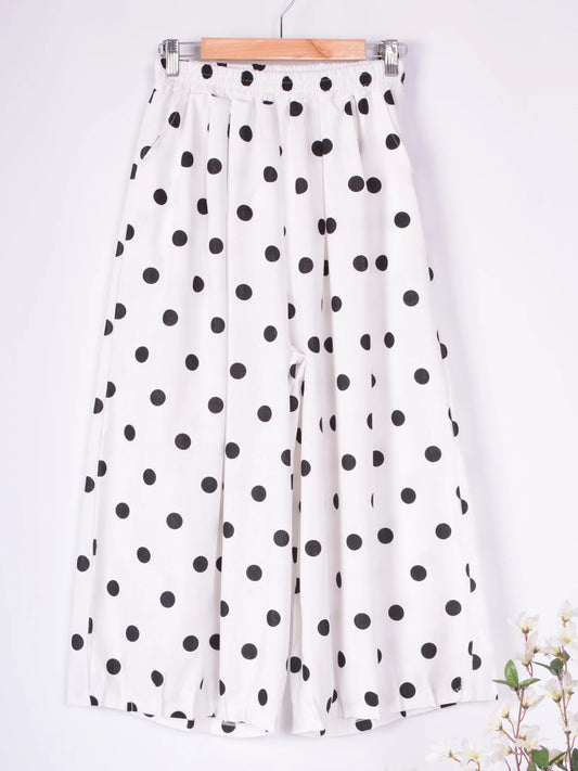 Neslay Lagenlook Wide Leg Barrel Trousers Black Cream Cotton - B181