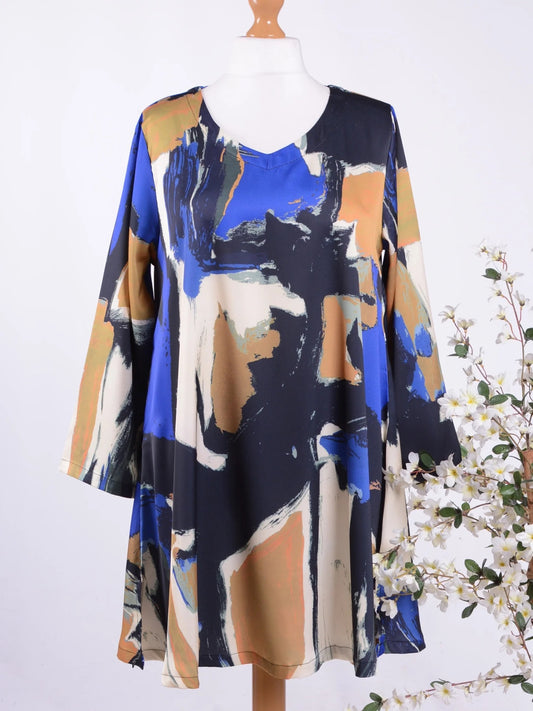 Bella Blue Arty Lagenlook Dress/Tunic S/M - B225