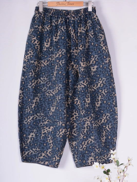 Bella Blue Barrel Denim Blue Jeans Lagenlook L/XL - B247