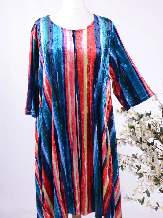 AKH GERMANY Lagenlook Oversized Colourful Velvet  Jacket/Dress - B53