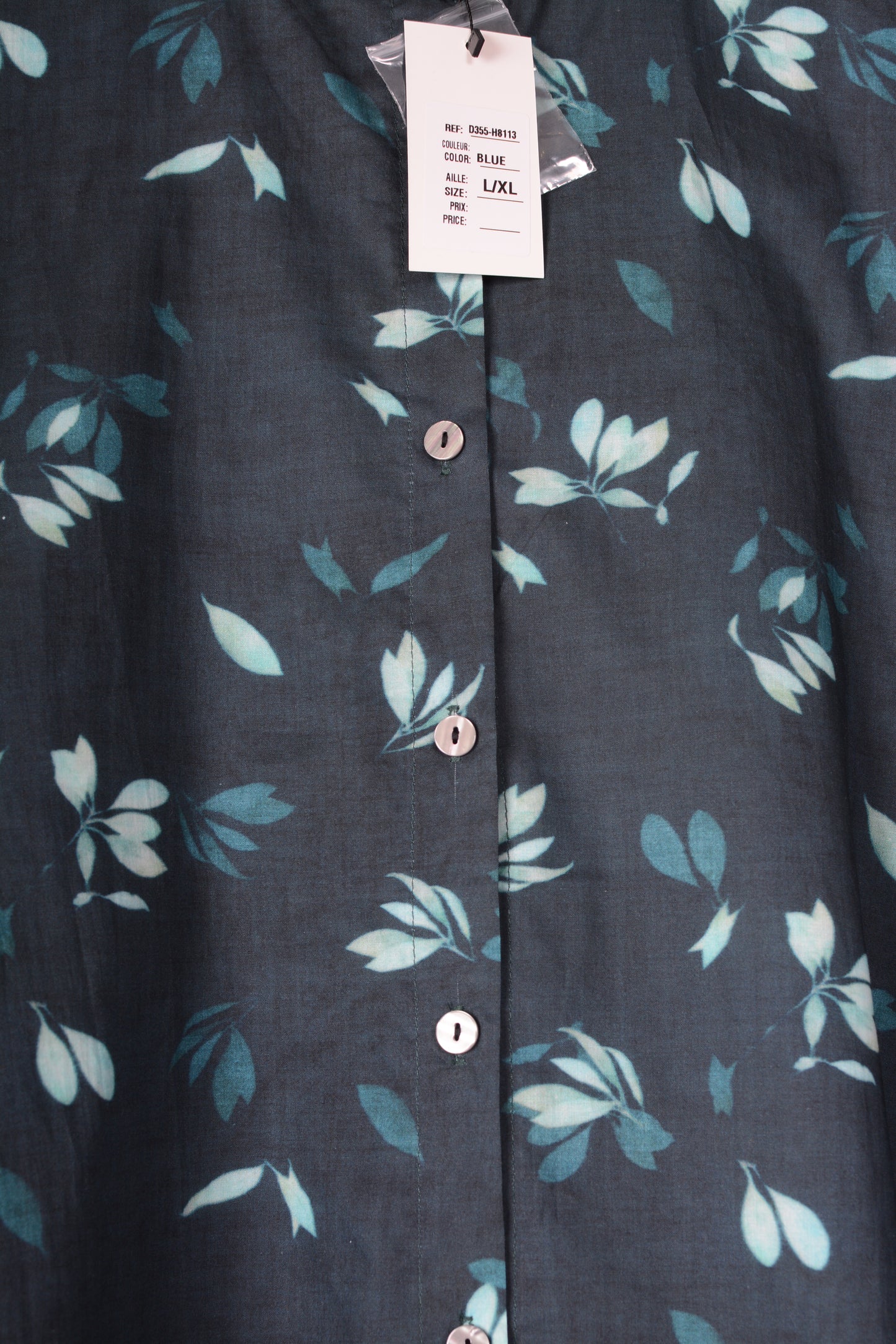 Bella Blue Lagenlook Boho Shirt Dress Navy Blue L/XL - B114