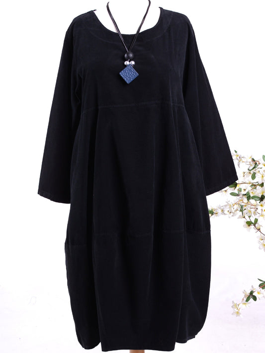 MB Germany Parachute Balloon Arty Lagenlook Dress Cotton Necklace BLACK - B363