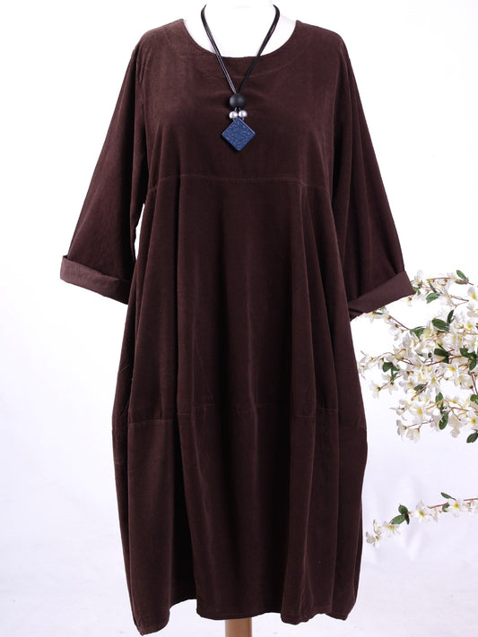MB Germany Parachute Balloon Arty Lagenlook Dress Cotton Necklace BROWN - B354