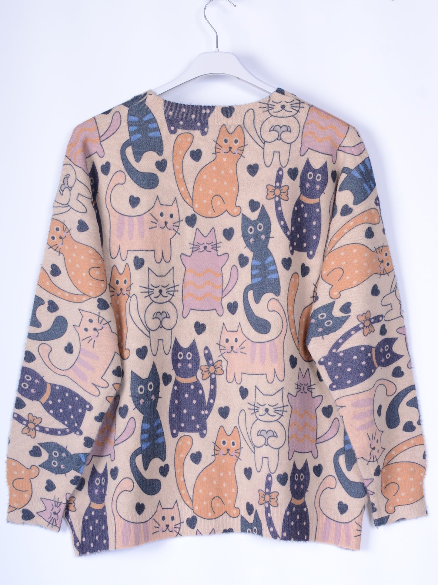 Bella Blue Lagenlook Soft Knit CATS Jumper - B117