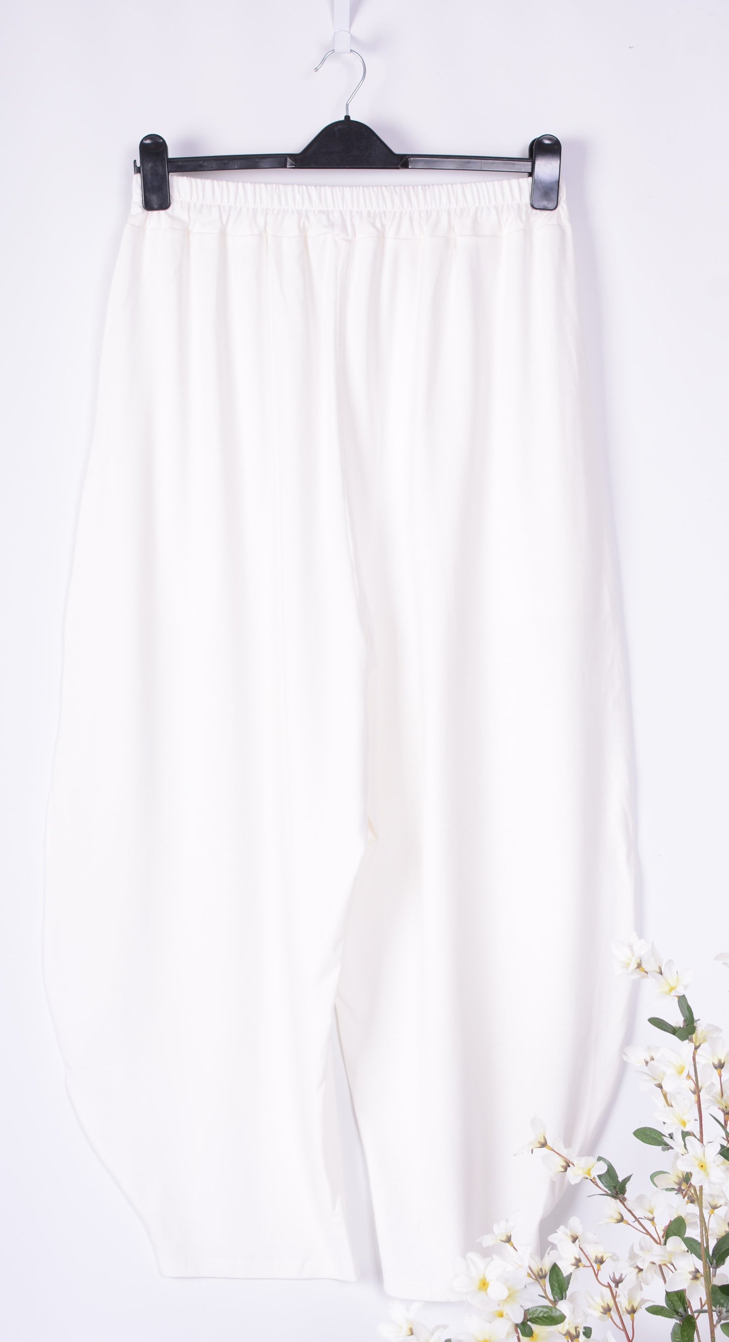 Women's Lagenlook Harem Balloon Pants Cream Wide Leg Pants Size 16/18 - B133