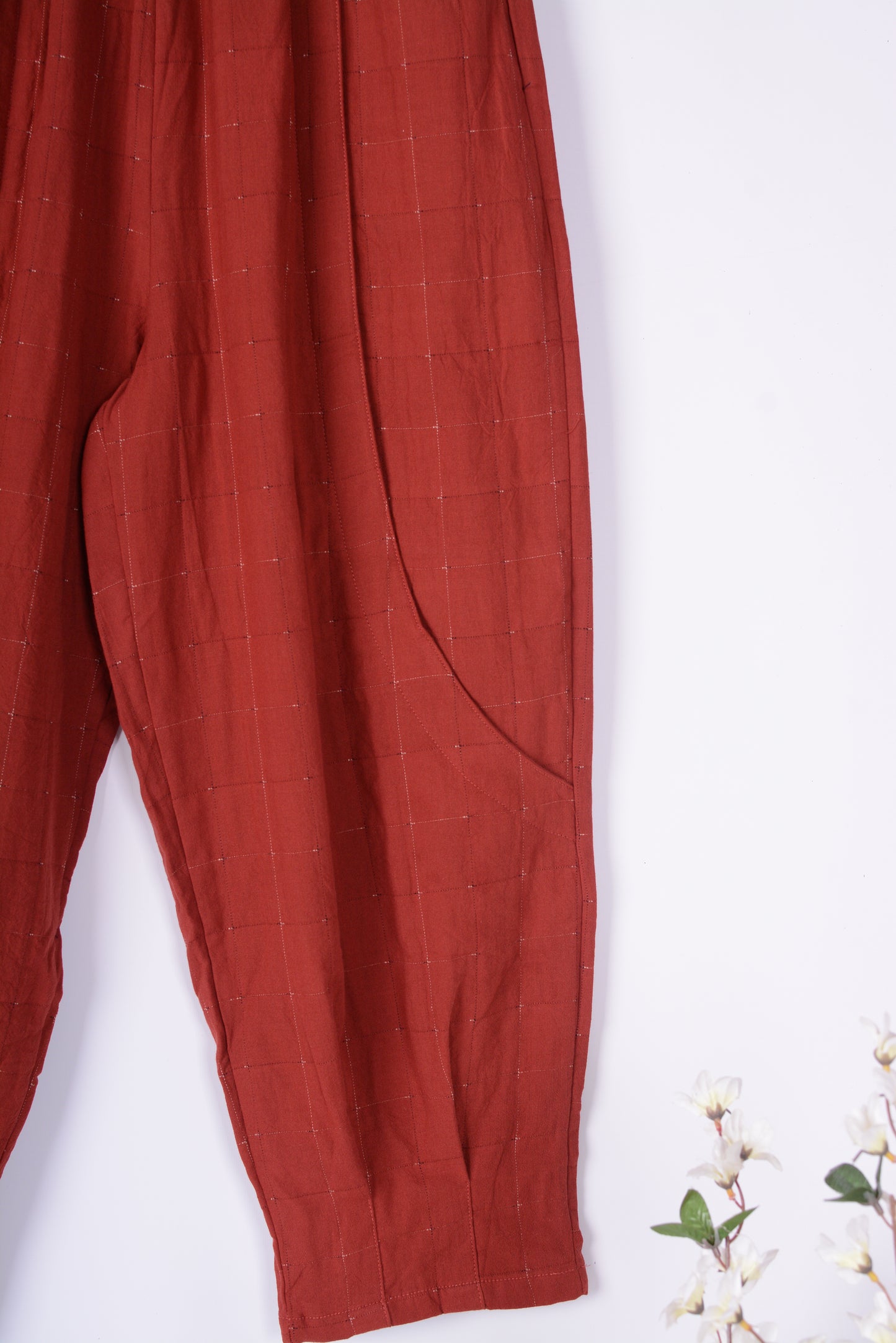 Bella Blue Barrel Leg Trouser Lagenlook Wide Leg S/M - B150