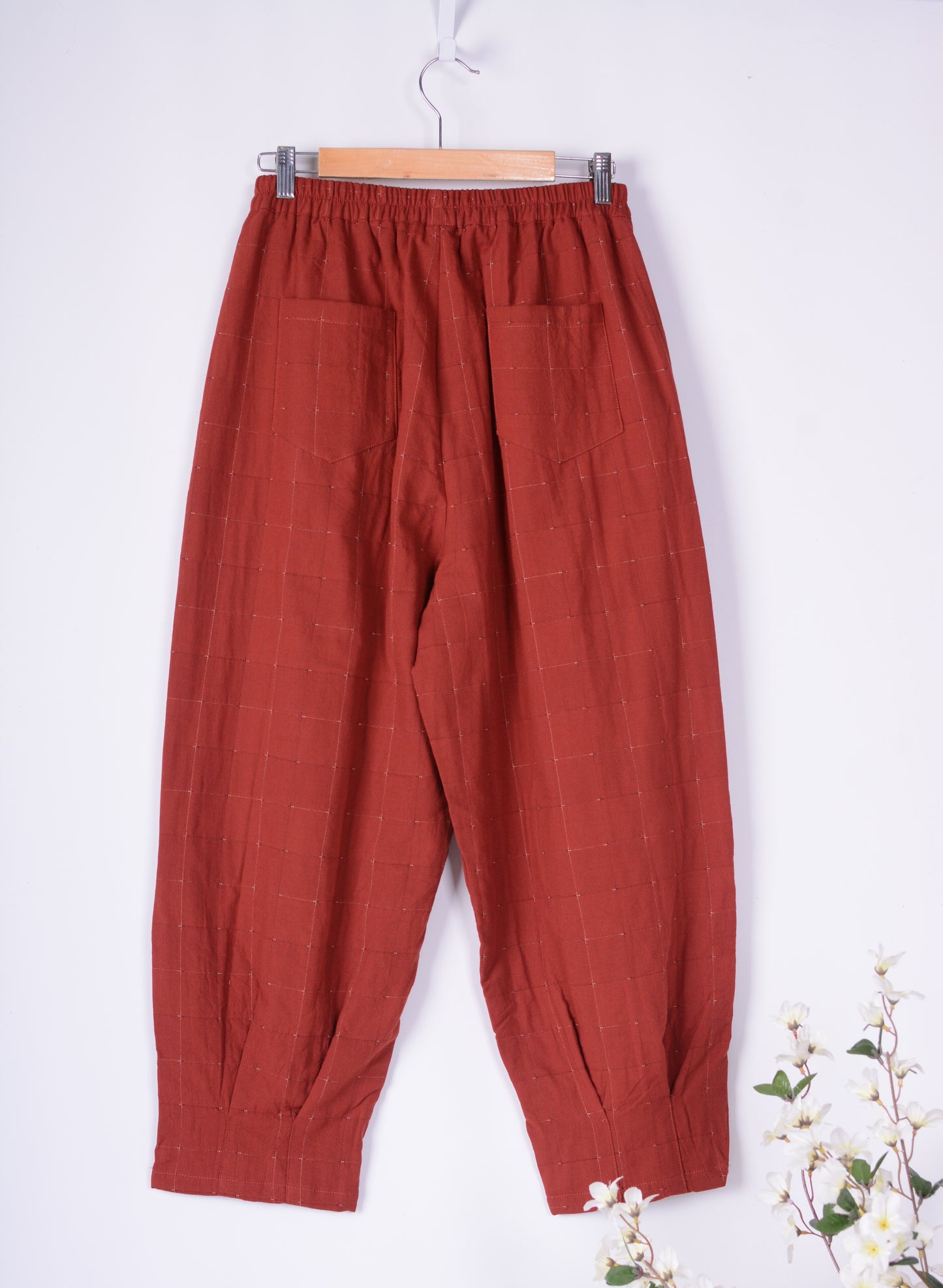 Bella Blue Barrel Leg Trouser Lagenlook Wide Leg S/M - B150