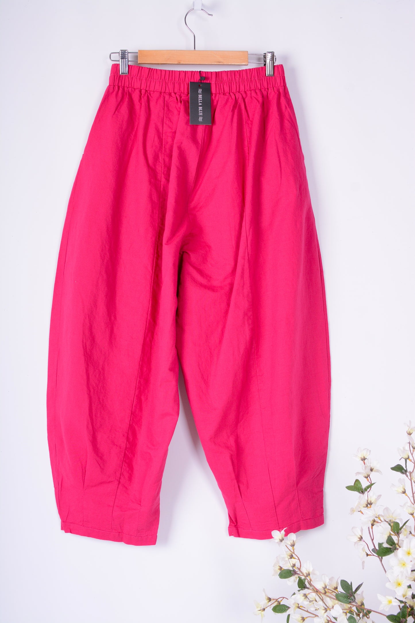 Bella Blue Barrel Leg Trouser Arty Pink Lagenlook Wide Leg S/M - B151