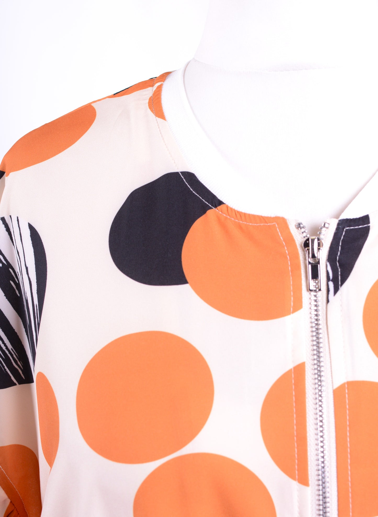 Neslay Lagenlook Arty Dress Jacket Black, Orange Spot - B177