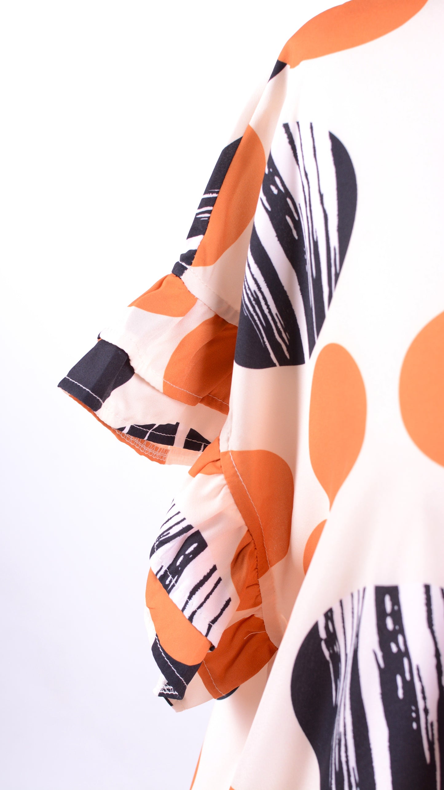 Neslay Lagenlook Arty Dress Jacket Black, Orange Spot - B177