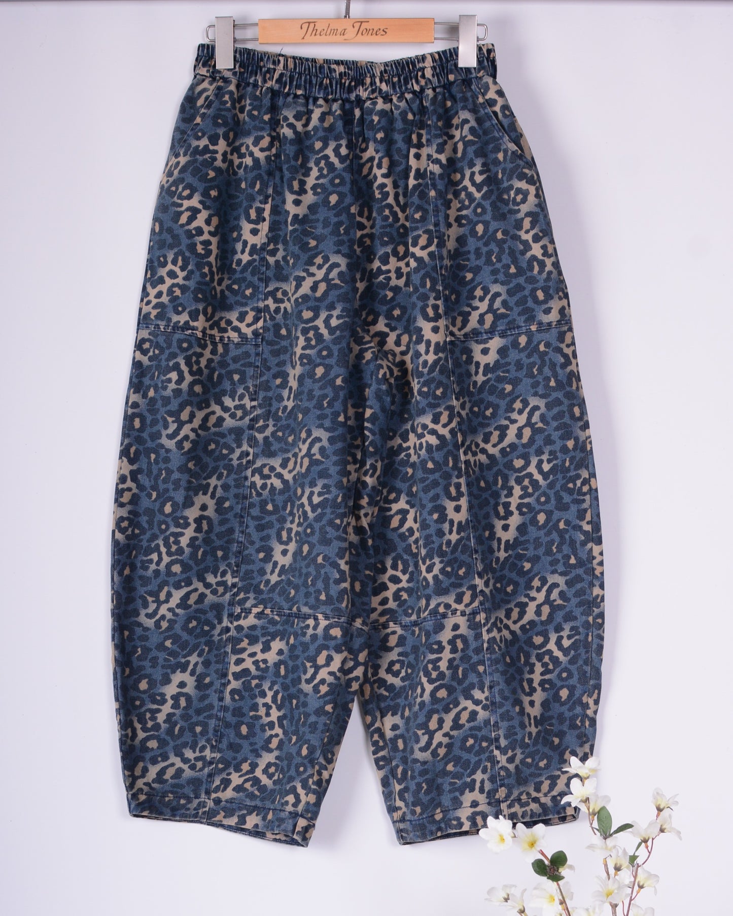 Bella Blue Barrel Denim Blue Jeans Lagenlook L/XL - B247