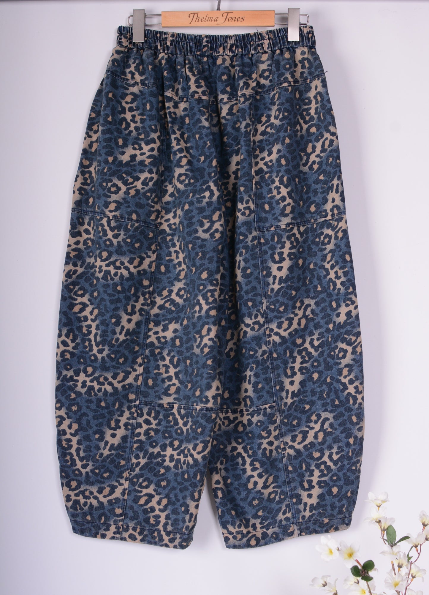 Bella Blue Barrel Denim Blue Jeans Lagenlook L/XL - B247