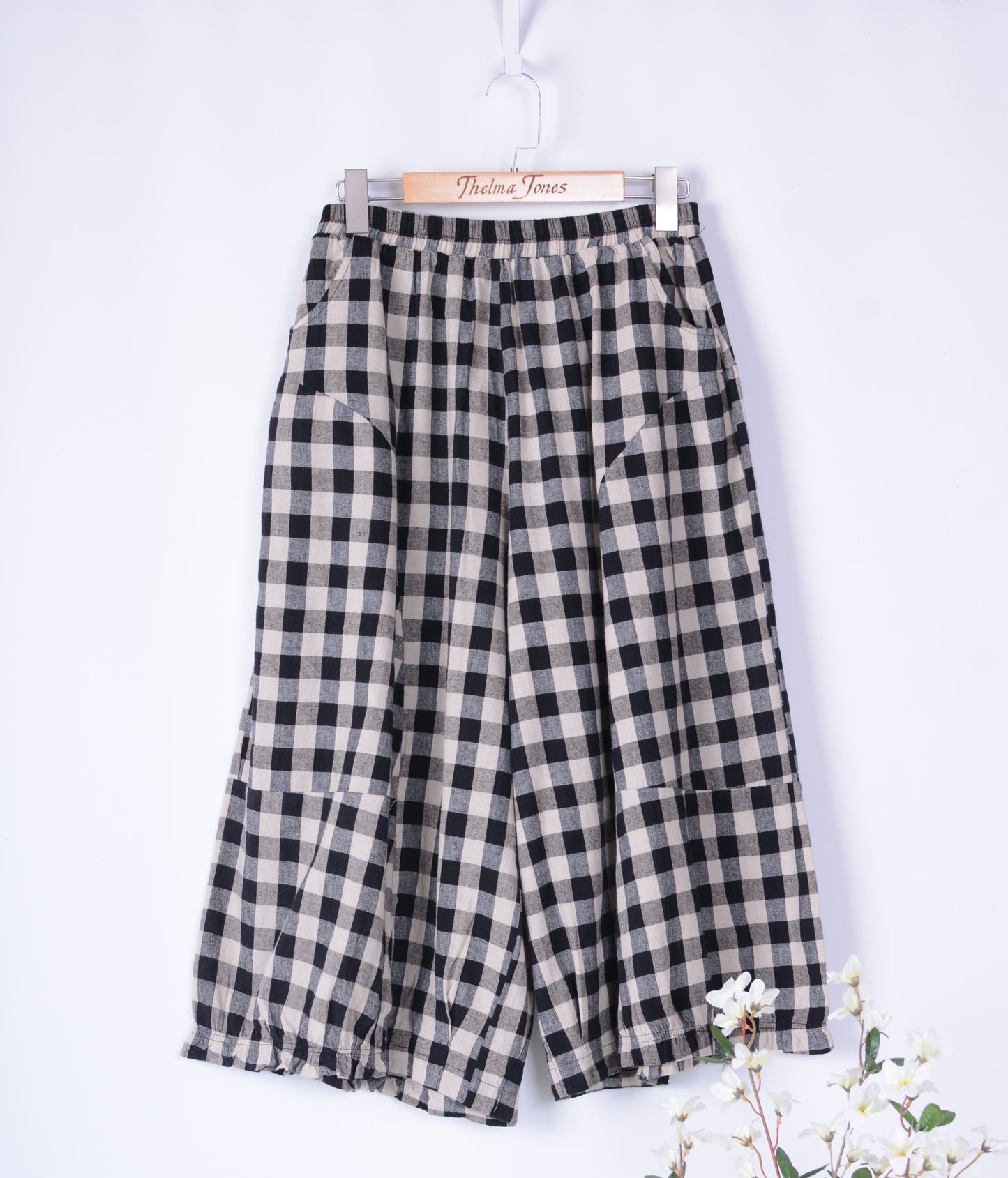 Bella Blue Lagenlook Check Barrel Trousers & Tunic Set L/XL 16/18 - B253/257