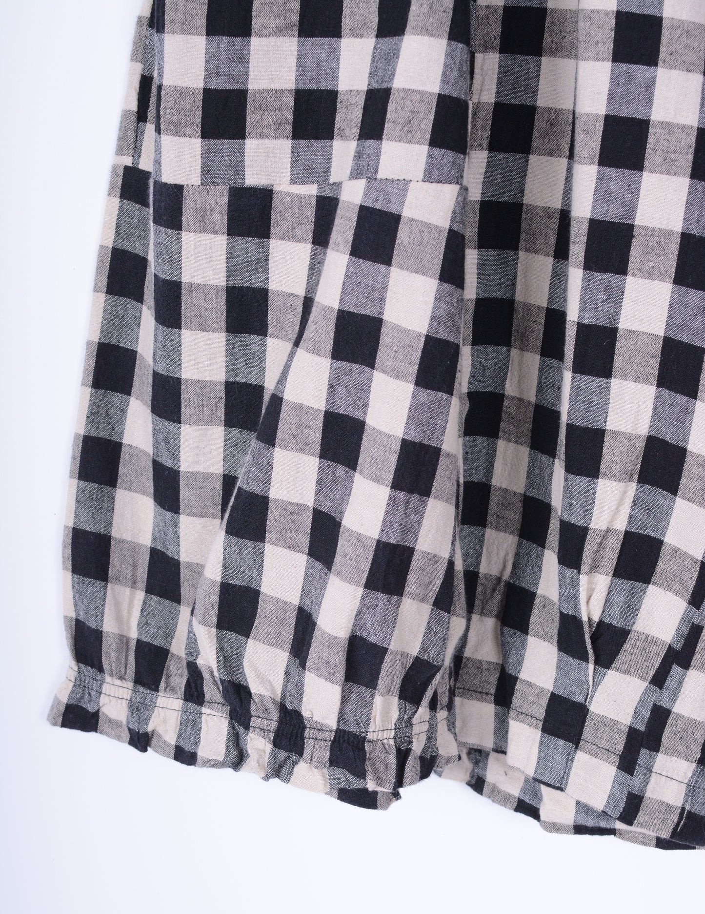 Bella Blue Lagenlook Black Cream Check Barrel Pants/Trousers L/XL - B253