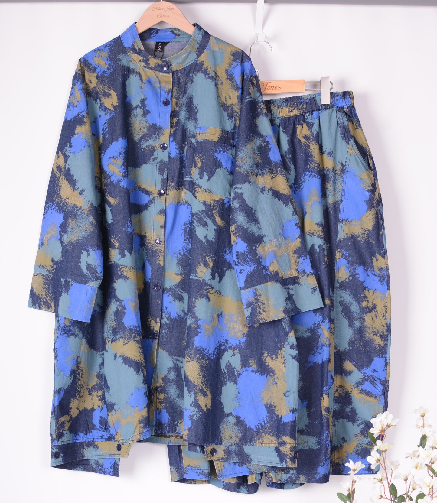 Bella Blue Lagenlook Trousers/Jacket Set  L/XL - B254/B249