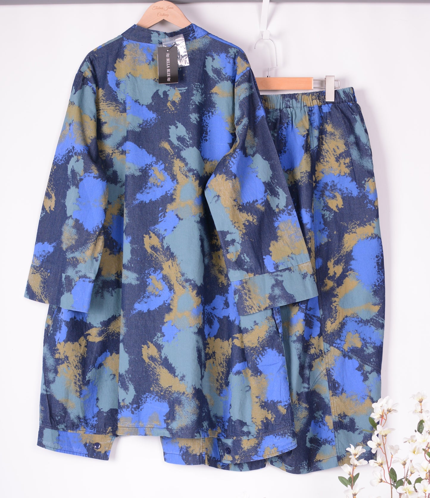 Bella Blue Lagenlook Trousers/Jacket Set  L/XL - B254/B249