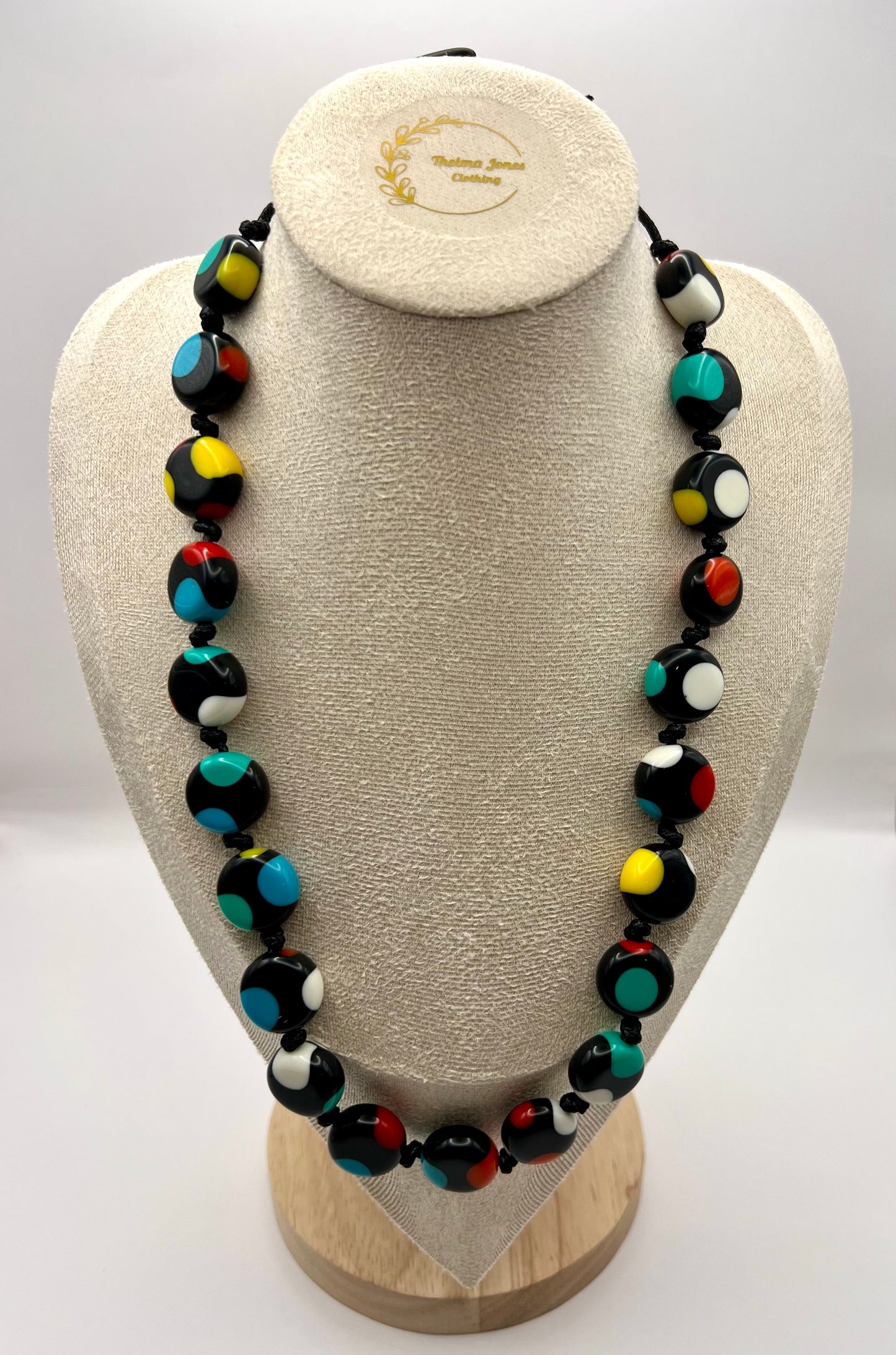 Sobral Yoi Dots Resin Beaded Necklace Lagenlook Multicoloured  - SB6