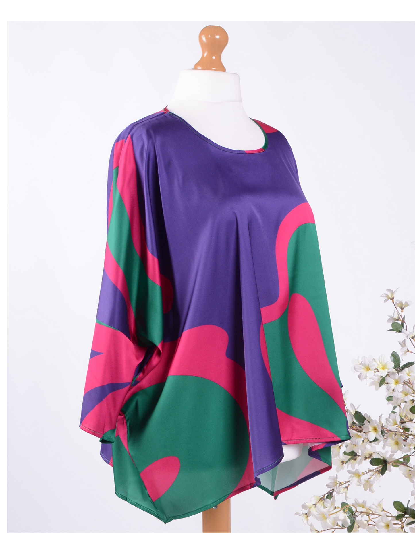 Bella Blue Colourful Lagenlook Tunic S/M - B122