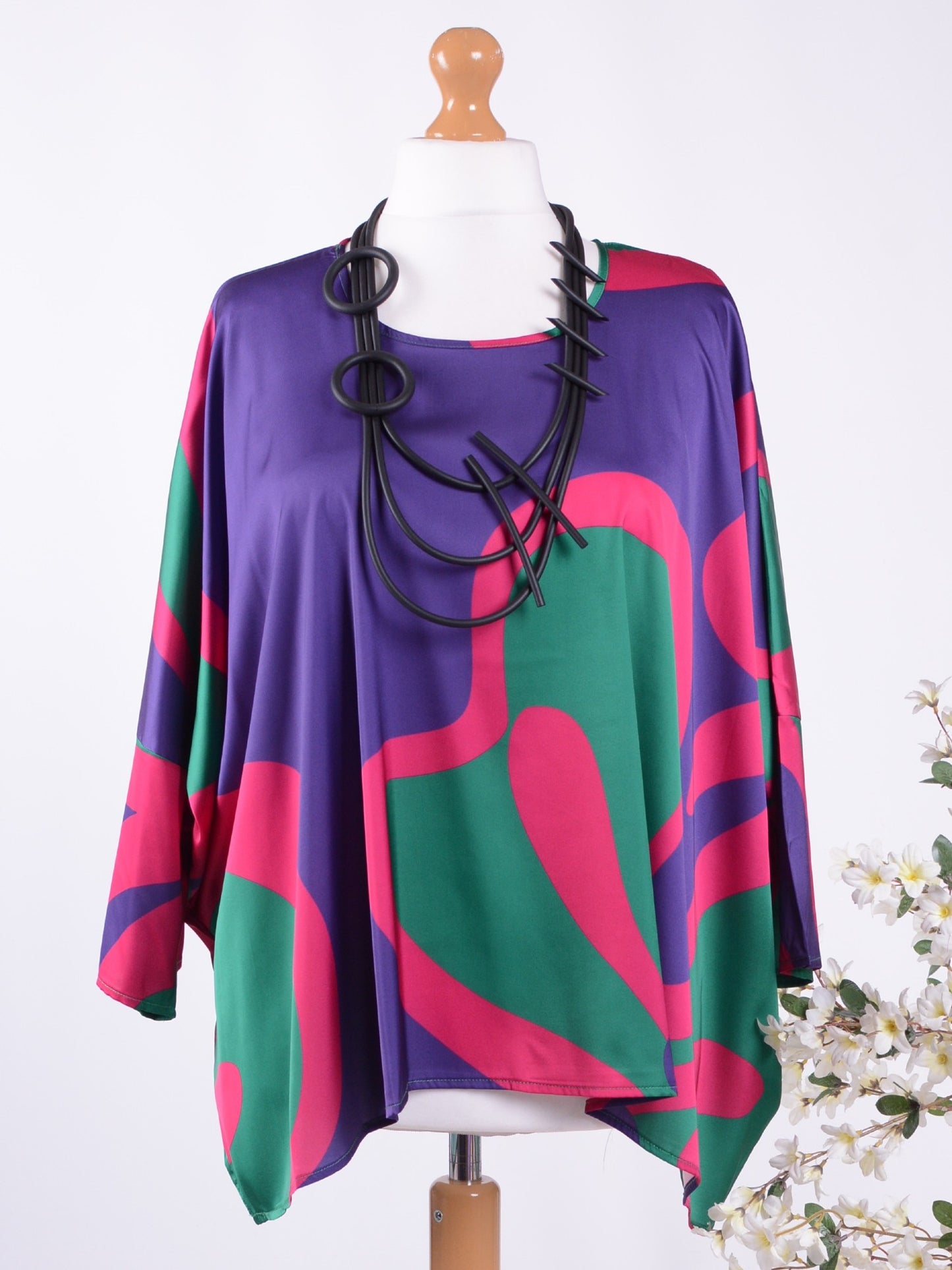 Bella Blue Colourful Lagenlook Tunic S/M - B122