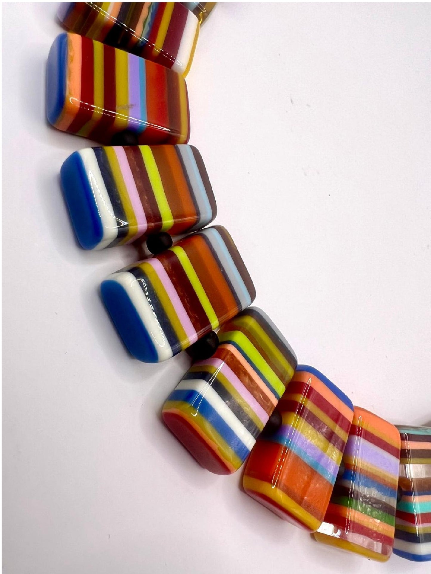 Sobral Pop Art 'Rachel' Multi Stripe Lagenlook Statement Necklace - 0034