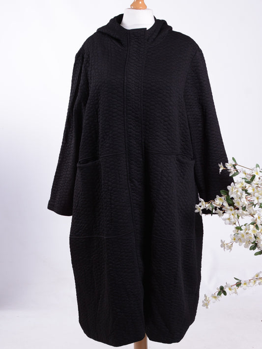 Bella Blue Long Hooded Coat Black  L/XL - B401