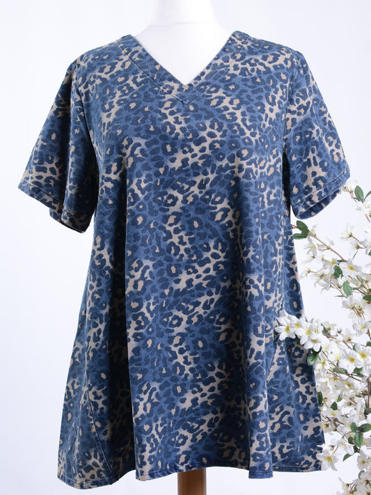 Bella Blue Lagenlook Denim Cotton Tunic L/XL - B282