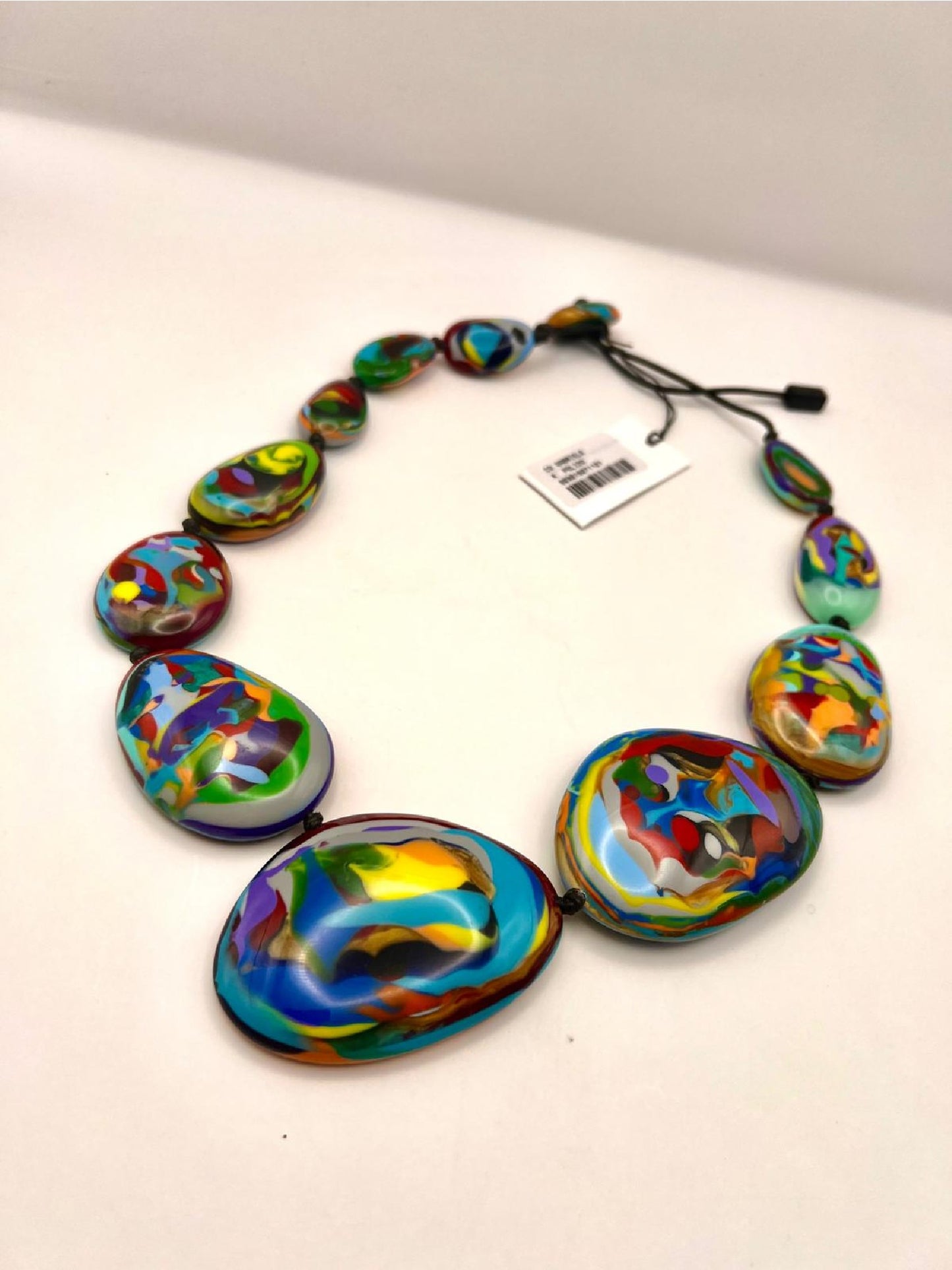 Sobral Gabriele K Multicolour Large Oval Beads Arty Necklace Lagenlook - 3616