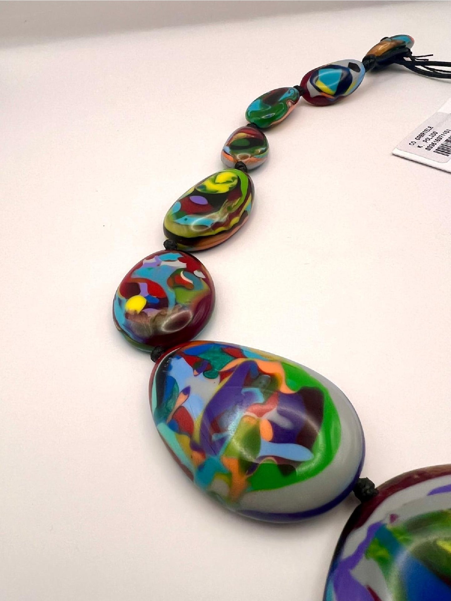 Sobral Gabriele K Multicolour Large Oval Beads Arty Necklace Lagenlook - 3616