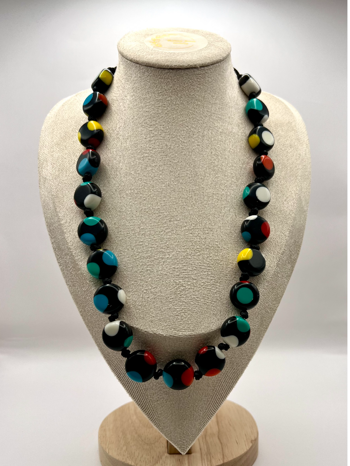 Sobral Yoi Dots Resin Beaded Necklace & Bracelet Set Lagenlook Multicolour - SB5