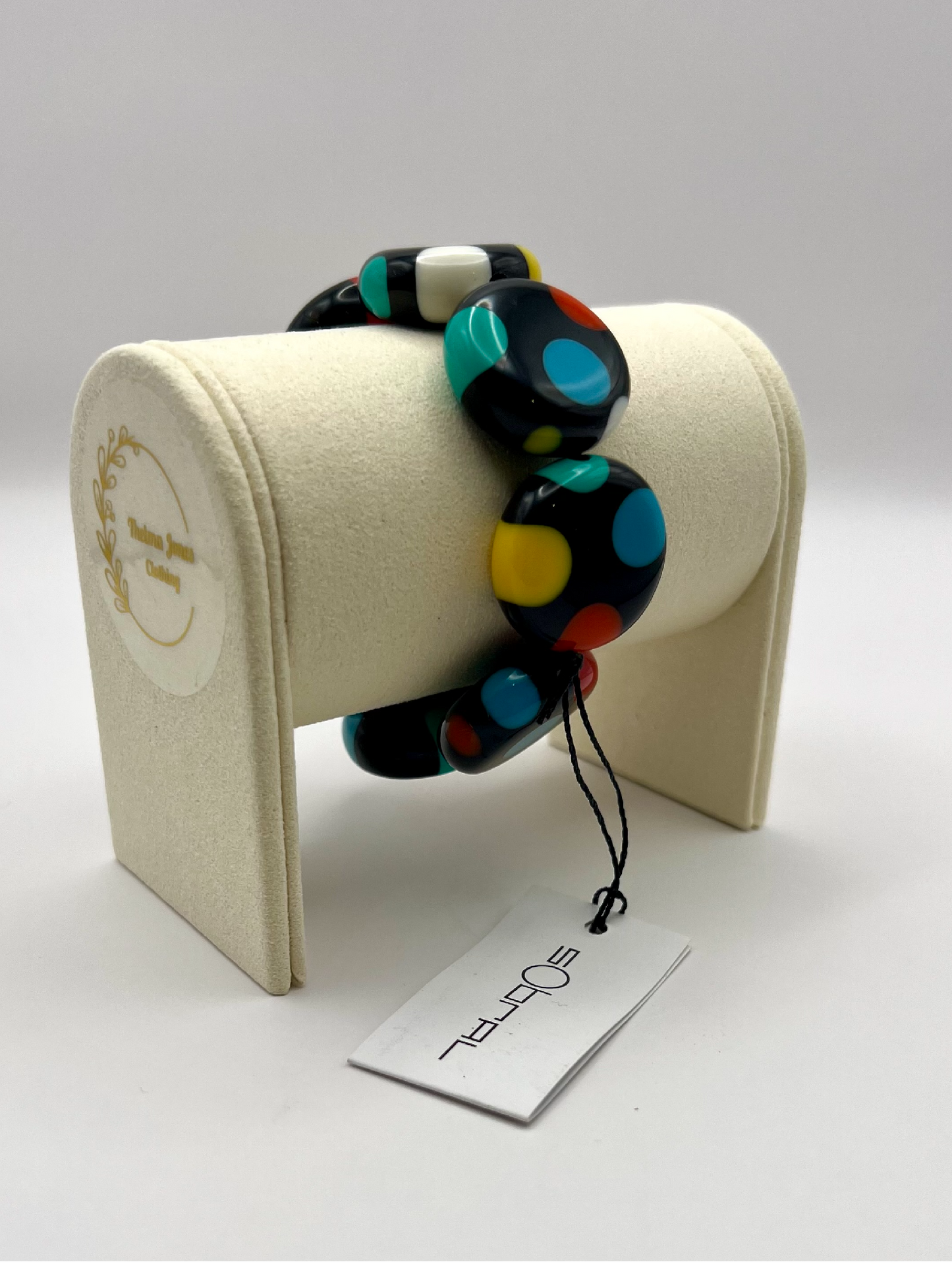 Sobral Yoi Dots Resin Beaded Necklace & Bracelet Set Lagenlook Multicolour - SB5