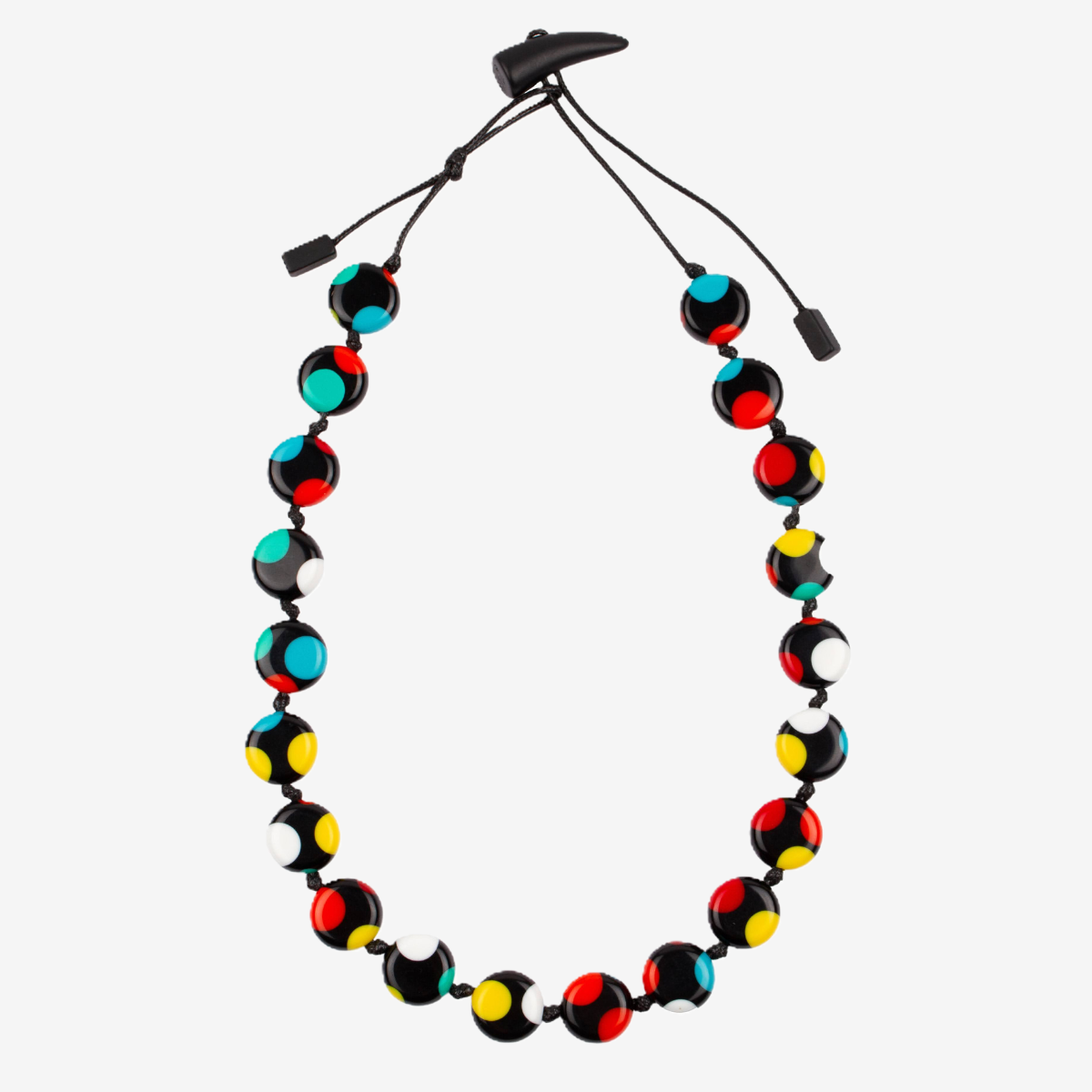 Sobral Yoi Dots Resin Beaded Necklace Lagenlook Multicoloured  - SB6